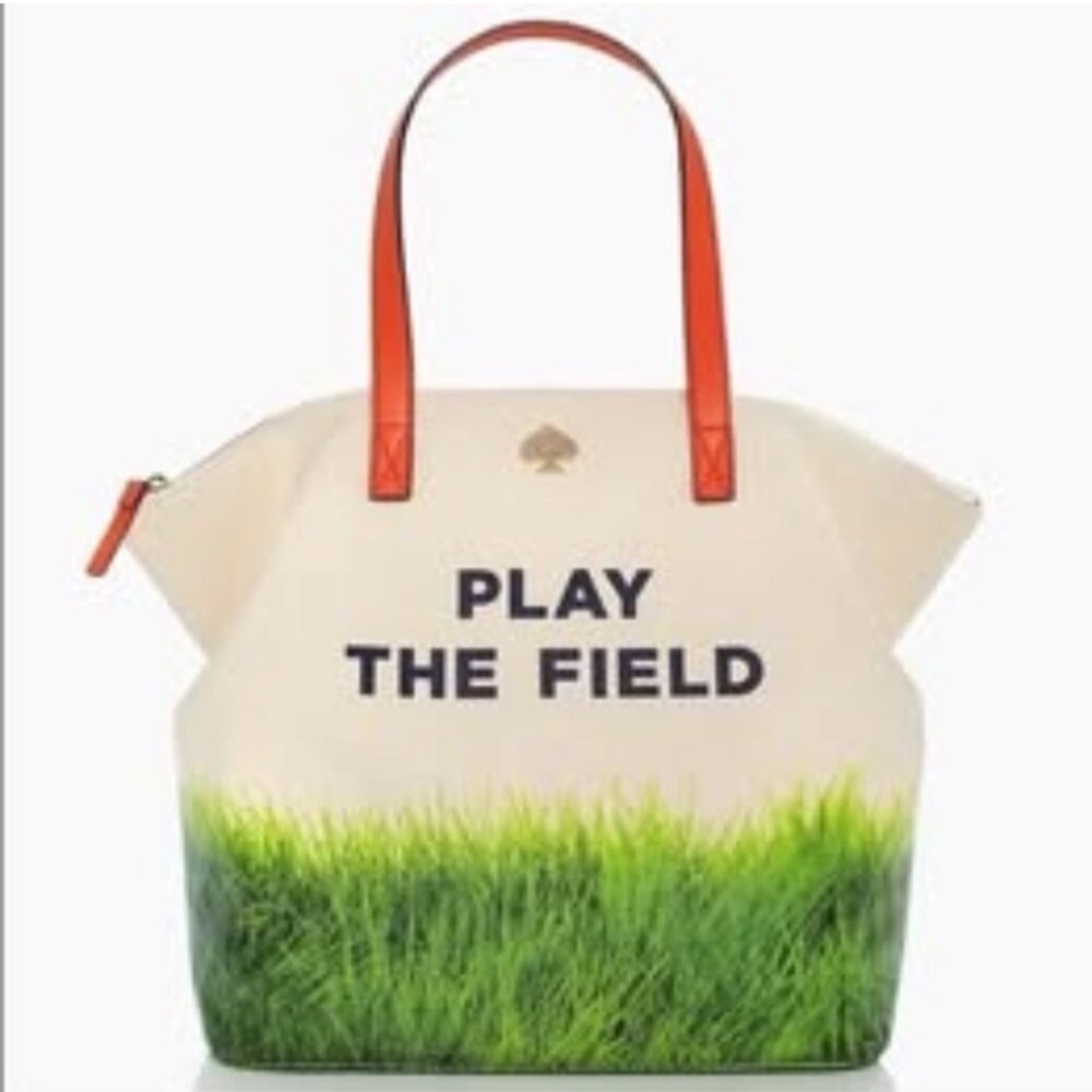 Kate Spade Call to Action Collection Large Canvas Play the Field Tote Bag